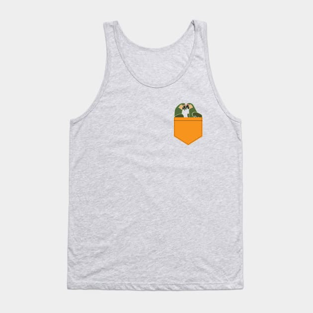 Macaw Parrot Pocket Orange Tank Top by fritzco